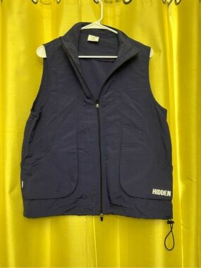 Hidden Navy Zip-Front Utility Vest for Men